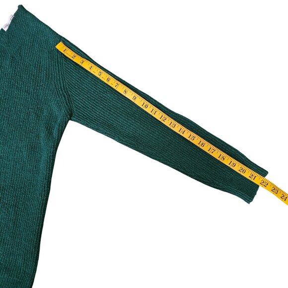 Thyme+Honey Green Back Weave Slit Design V-Neck Pullover Knit Sweater Women's M - Picture 9 of 12